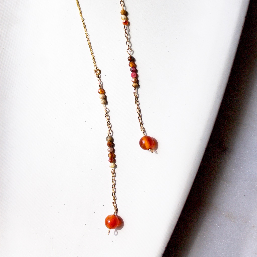 Gold Fill Red Onyx Threaders (Pride Series)